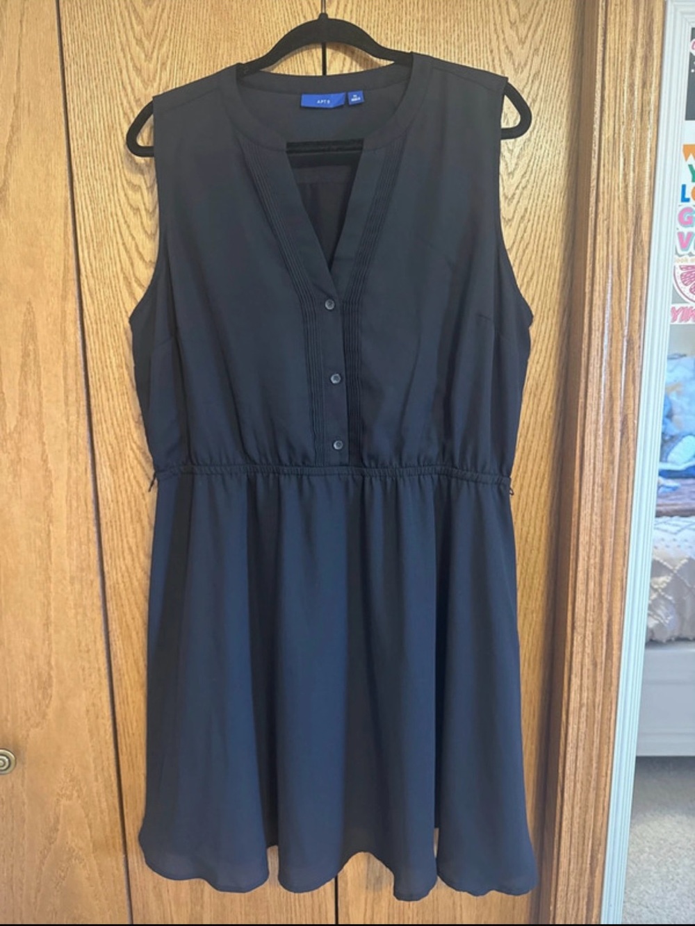 Apt. 9 Black Sleeveless Button-Front Dress